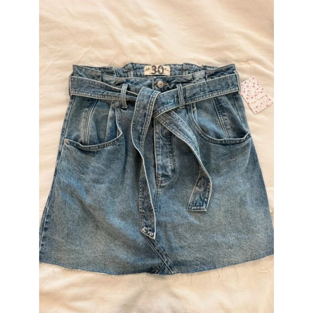 Free People East of Eden Denim Mini Skirt